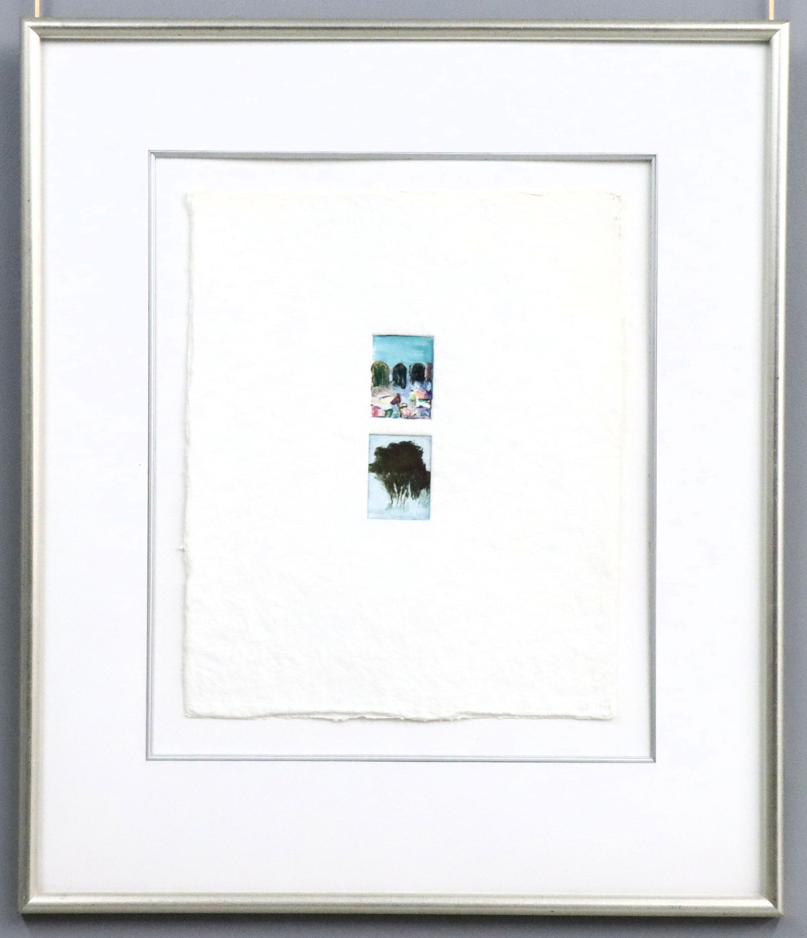 Wendy Mark Monotype: Wendy Mark, American, 20th century. A 1990's monotype in color on Tullis Workshop paper with deckled edges, printed and published by Richard Tullis, Santa Barbara. Initialed "WM" and dated "1991" lowe