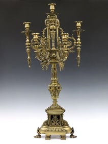 French Bronze Altar Candelabrum