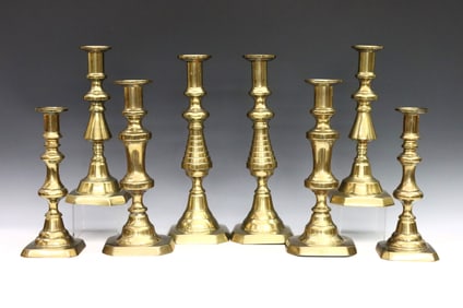 4 pr Brass Candlesticks