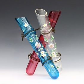 Legras Glass Triple Bud Vase