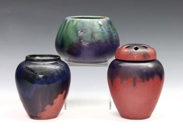 3 Fulper Pottery Vases