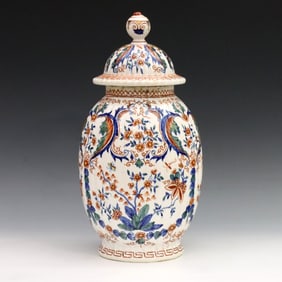 Delft Earthenware Covered Jar