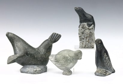 4 Inuit Carved Figures