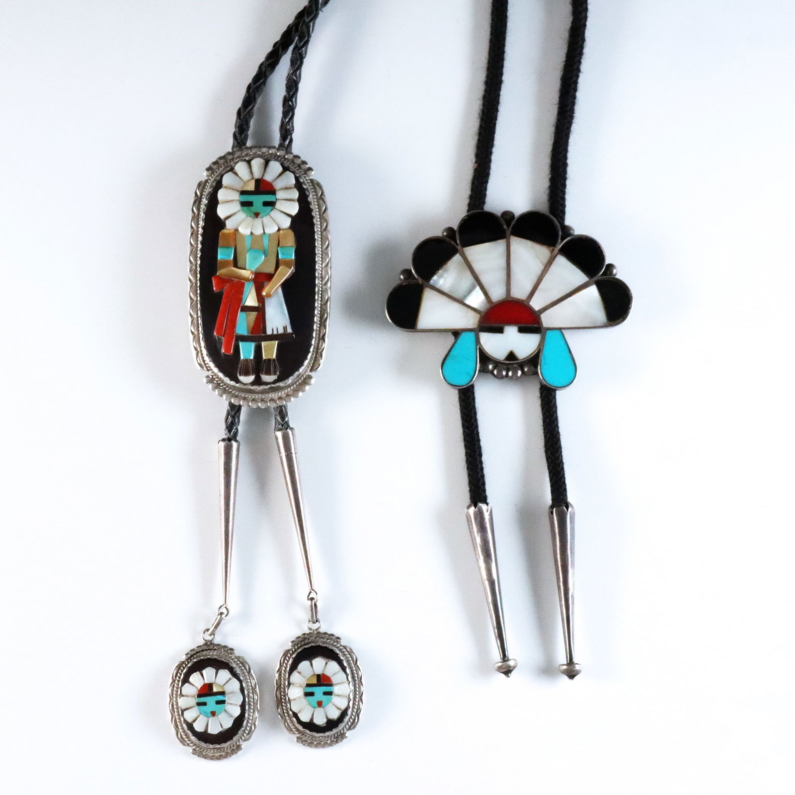 2 Zuni Style Sterling Bolo Ties (1 of 2)