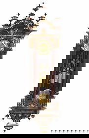 3 Weight Vienna Regulator Wall Clock: A 19th century three weight Inlaid Vienna Regulator wall clock. 8-day time and strike movement with quarter hour Grand Sonnerie strike, a two part dial with engraved Brass center and porcelain chapter