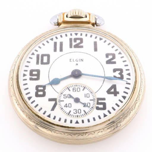 Elgin Scarce 23j Up Down Indicator Railroad Pocket Watch Of 5000