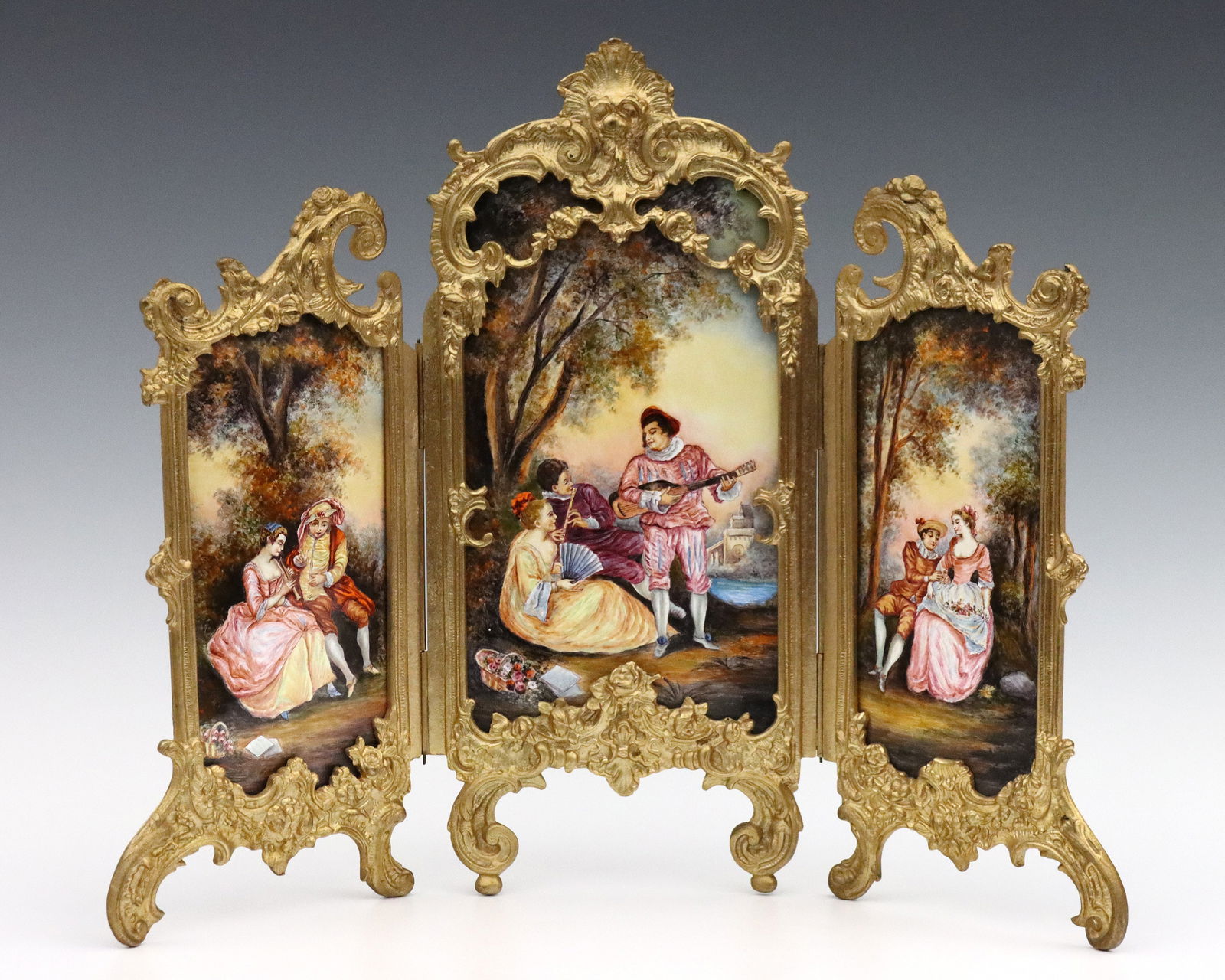 Viennese Enameled Table Screen (1 of 2)