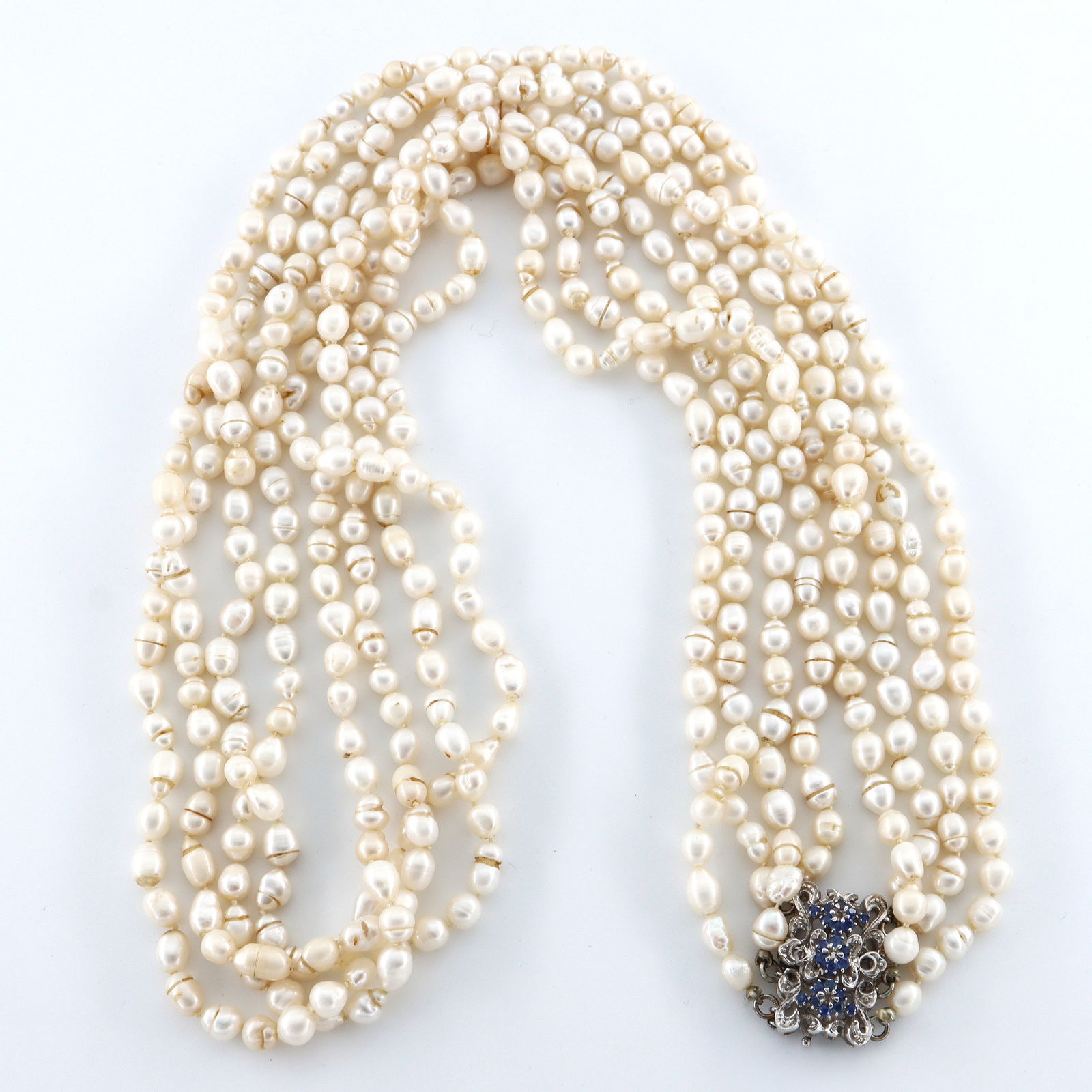 14k Gold, Pearl & Sapphire Necklace (1 of 2)