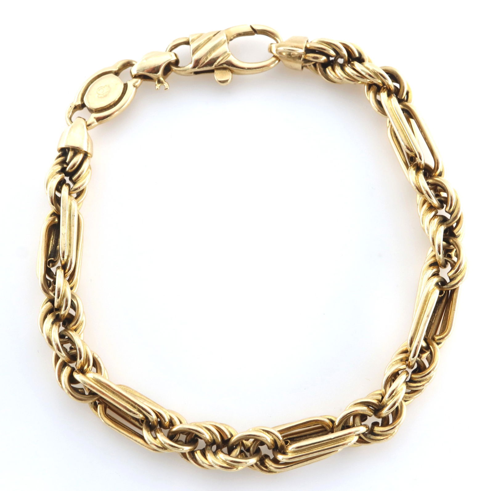 Italian 14k Gold Figaro Chain Bracelet (1 of 3)