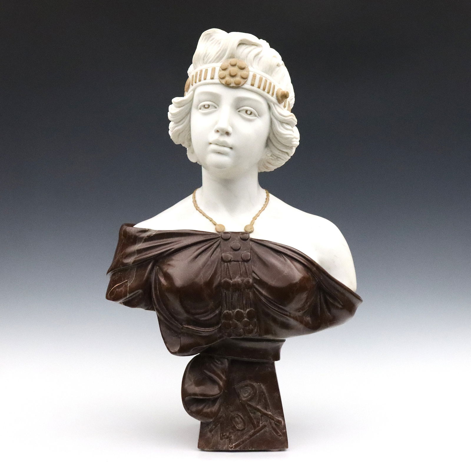 E. Villanis Marble Zora Bust (1 of 4)