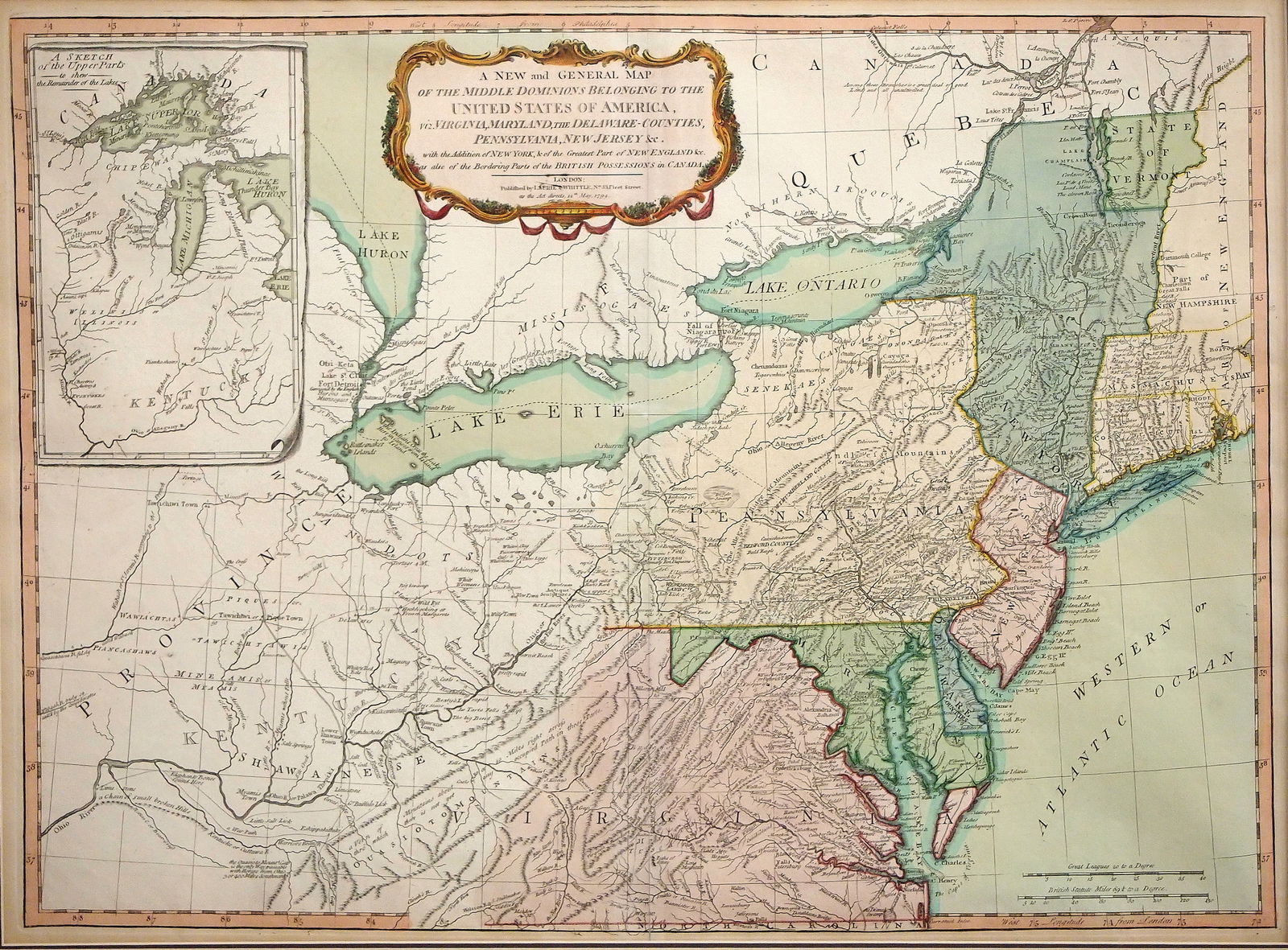 1794 U.S. Map By Laurie & Whittle (1 of 4)