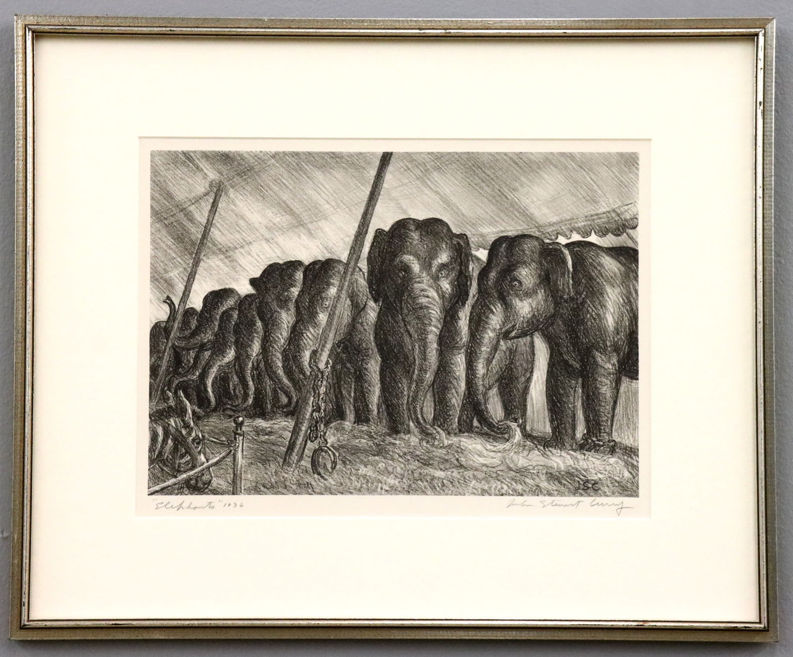 John S. Curry Elephants Lithograph (1 of 8)