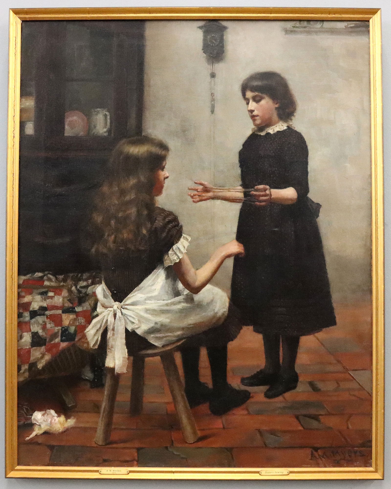 Victorian Genre Scene of Sisters Playing (1 of 6)