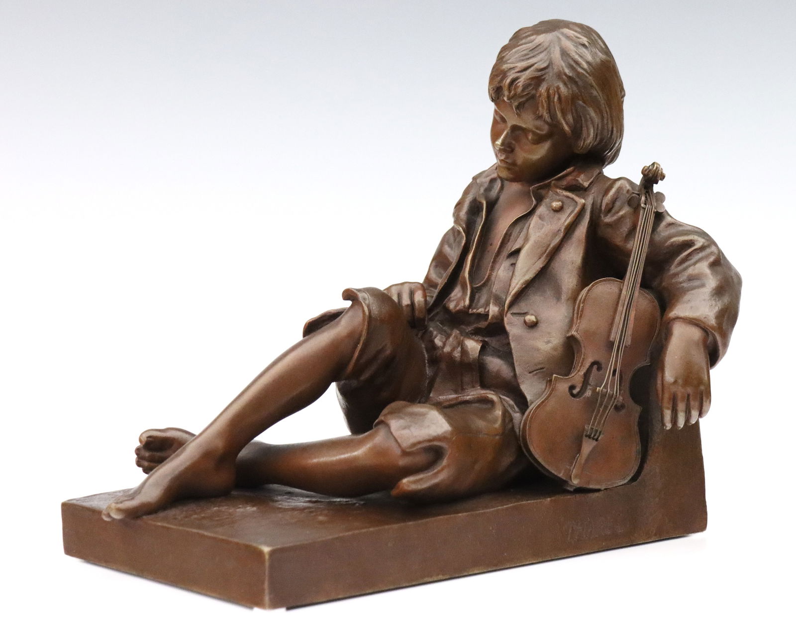 L. Tharel Bronze Figure of a Fiddler (1 of 4)