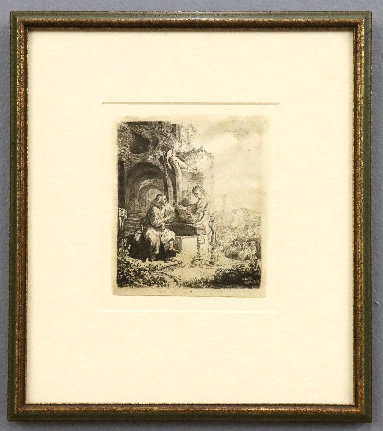 Christ and the Woman of Samaria Etching After Rembrandt (1 of 4)
