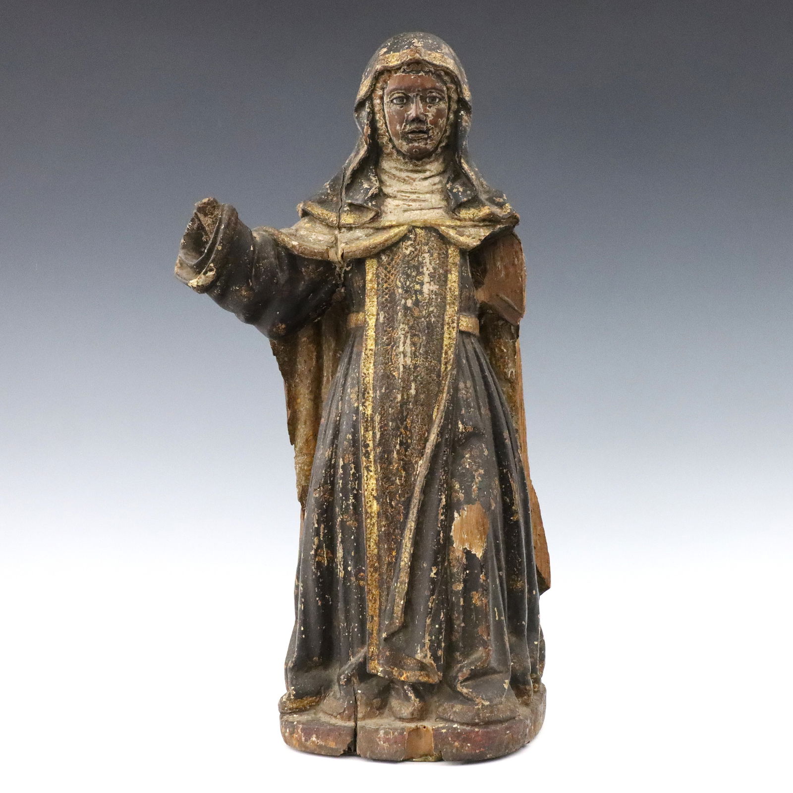 Spanish Colonial Santos Figure of a Saint (1 of 2)