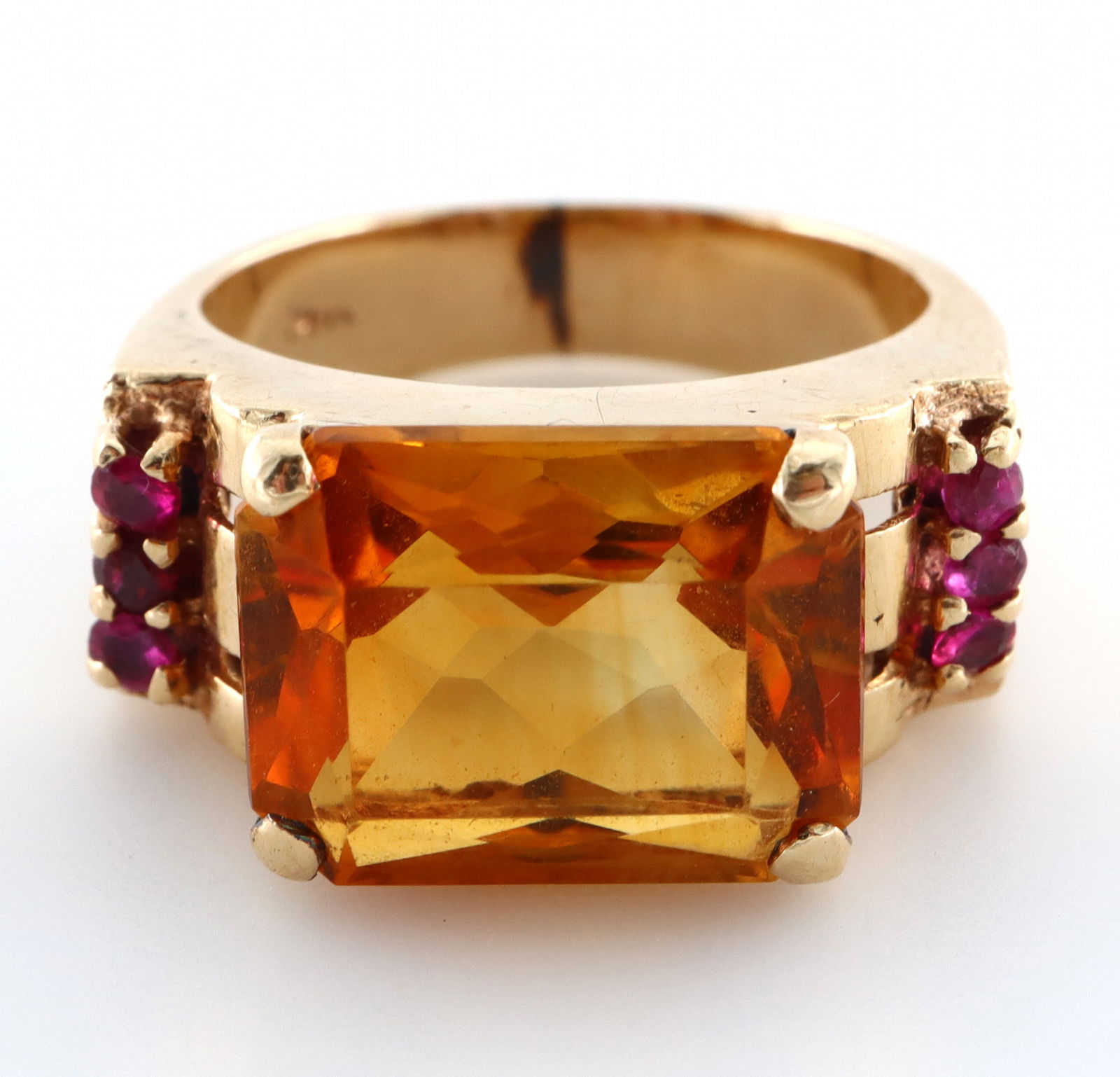 14k Gold Citrine & Ruby Cocktail Ring (1 of 3)