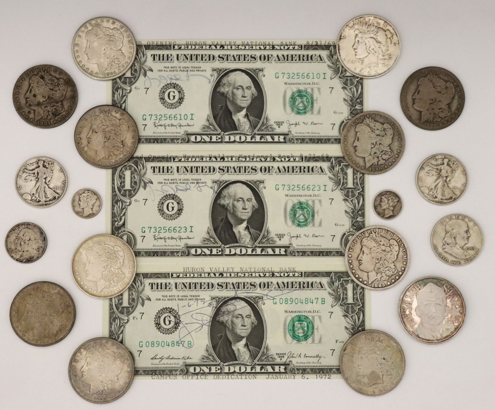 21 U.S. Silver Coins & Bills (1 of 3)