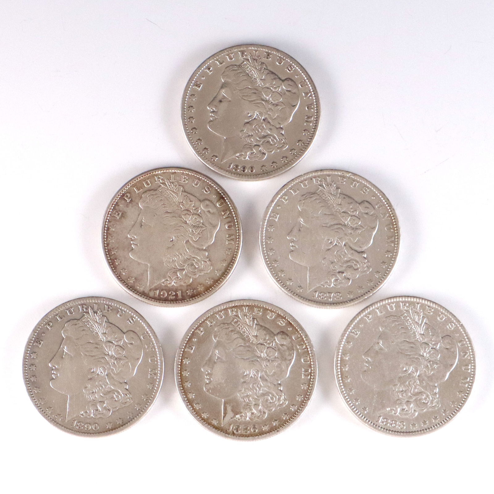 6 U.S. Silver Morgan Dollars incl. Carson City (1 of 3)