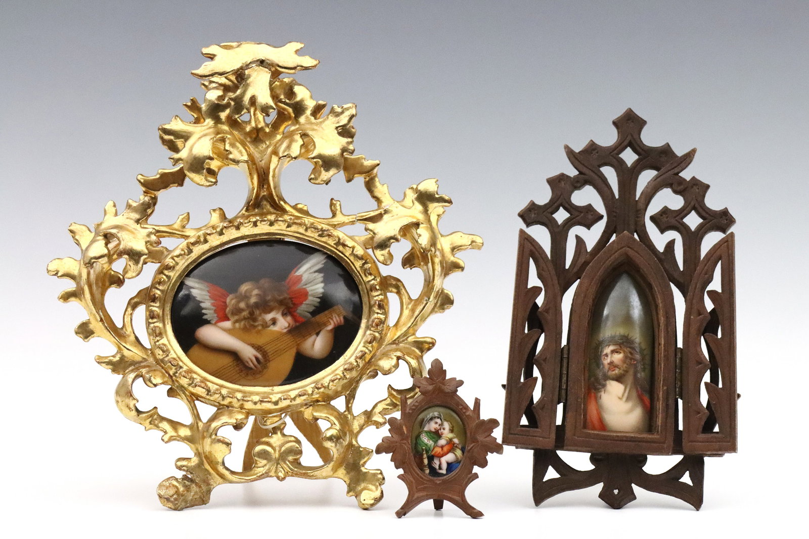3 Miniature Porcelain Portraits after Old Masters (1 of 2)