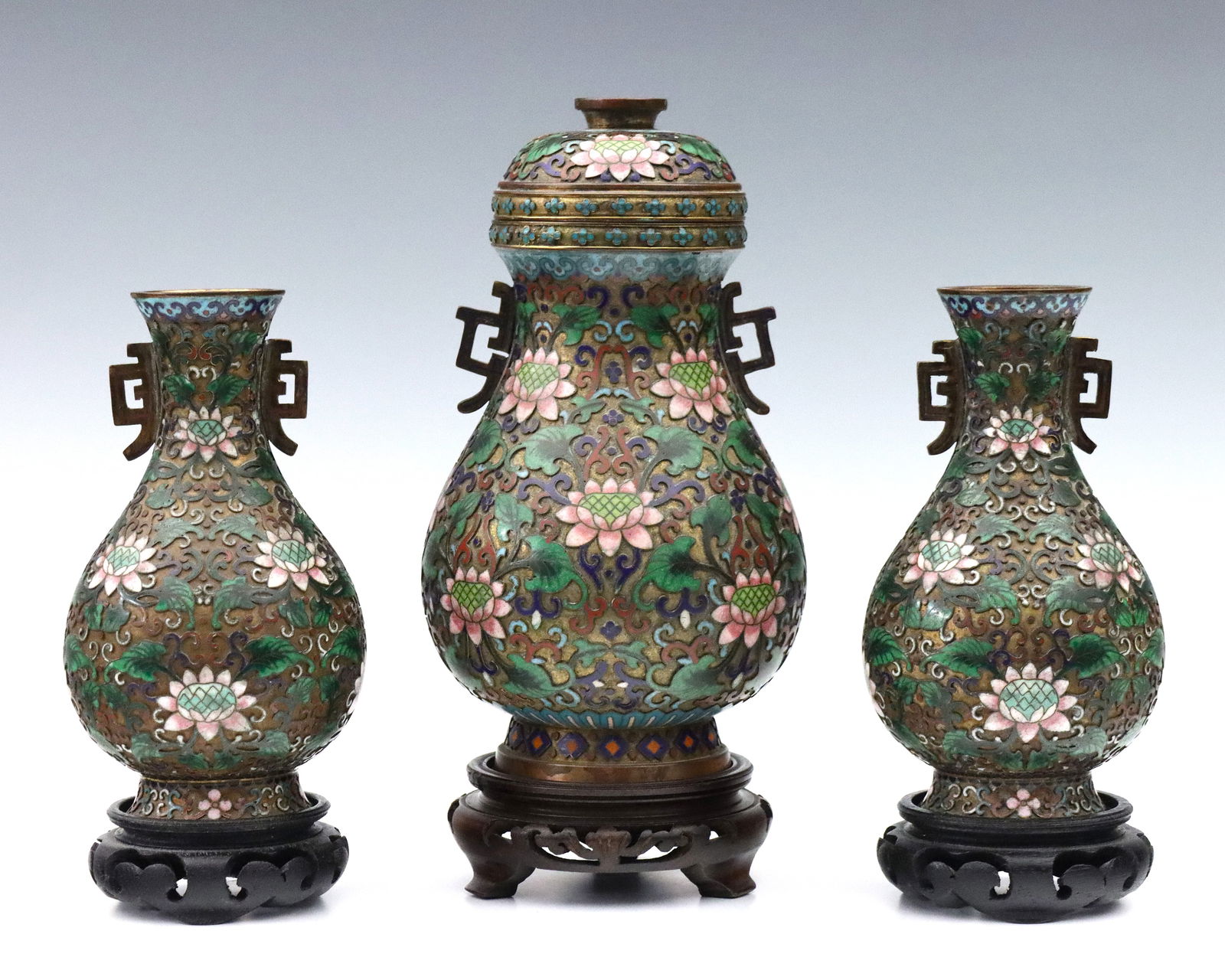 3 Chinese Cloisonne Vases (1 of 3)