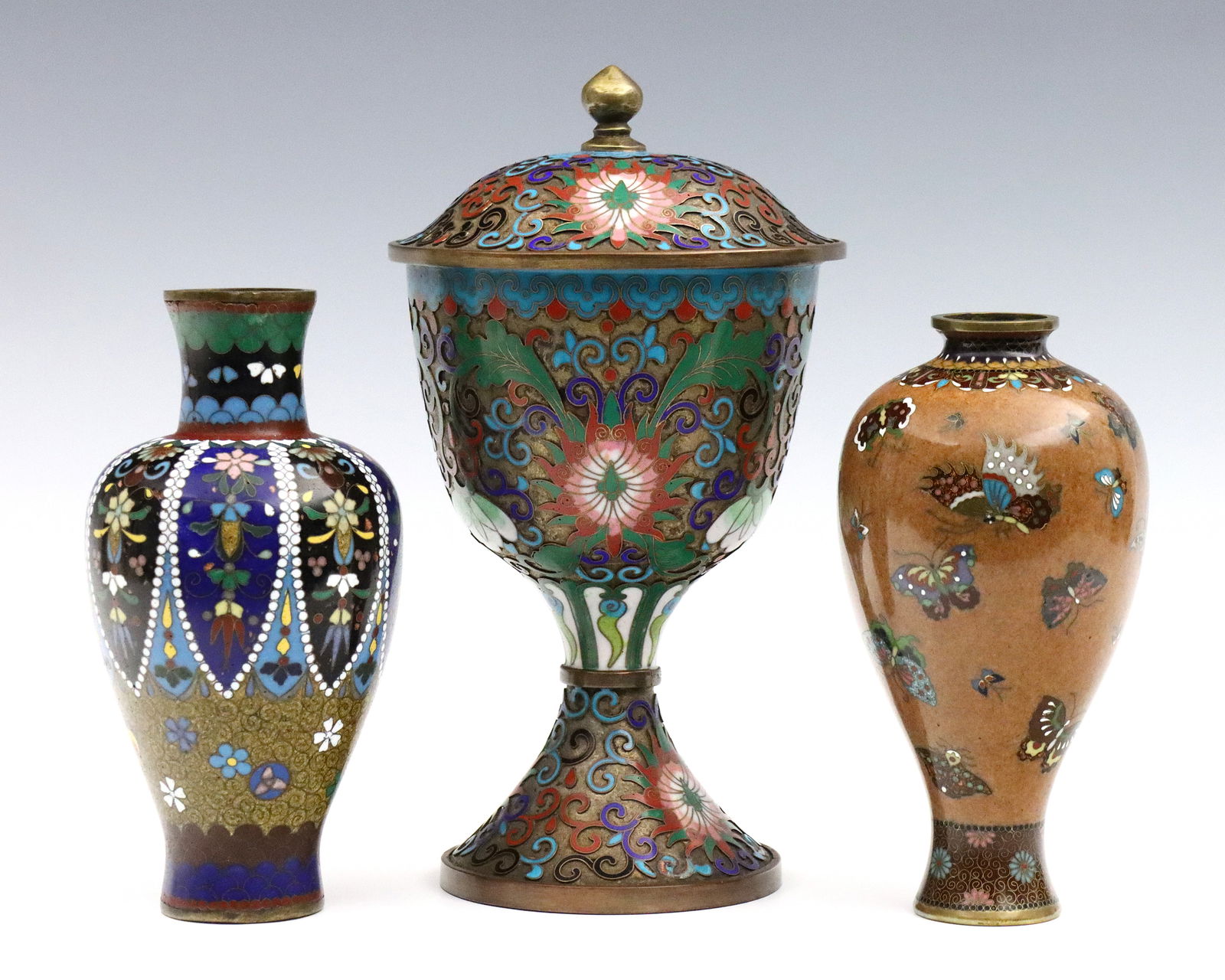 3 Chinese Cloisonne Vases (1 of 3)
