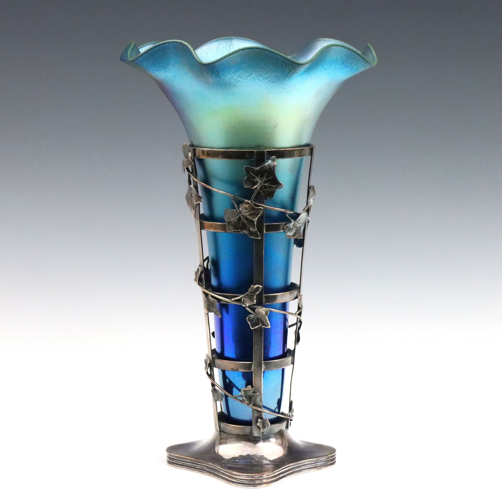 Pairpoint Art Glass & Silverplate Vase (1 of 3)