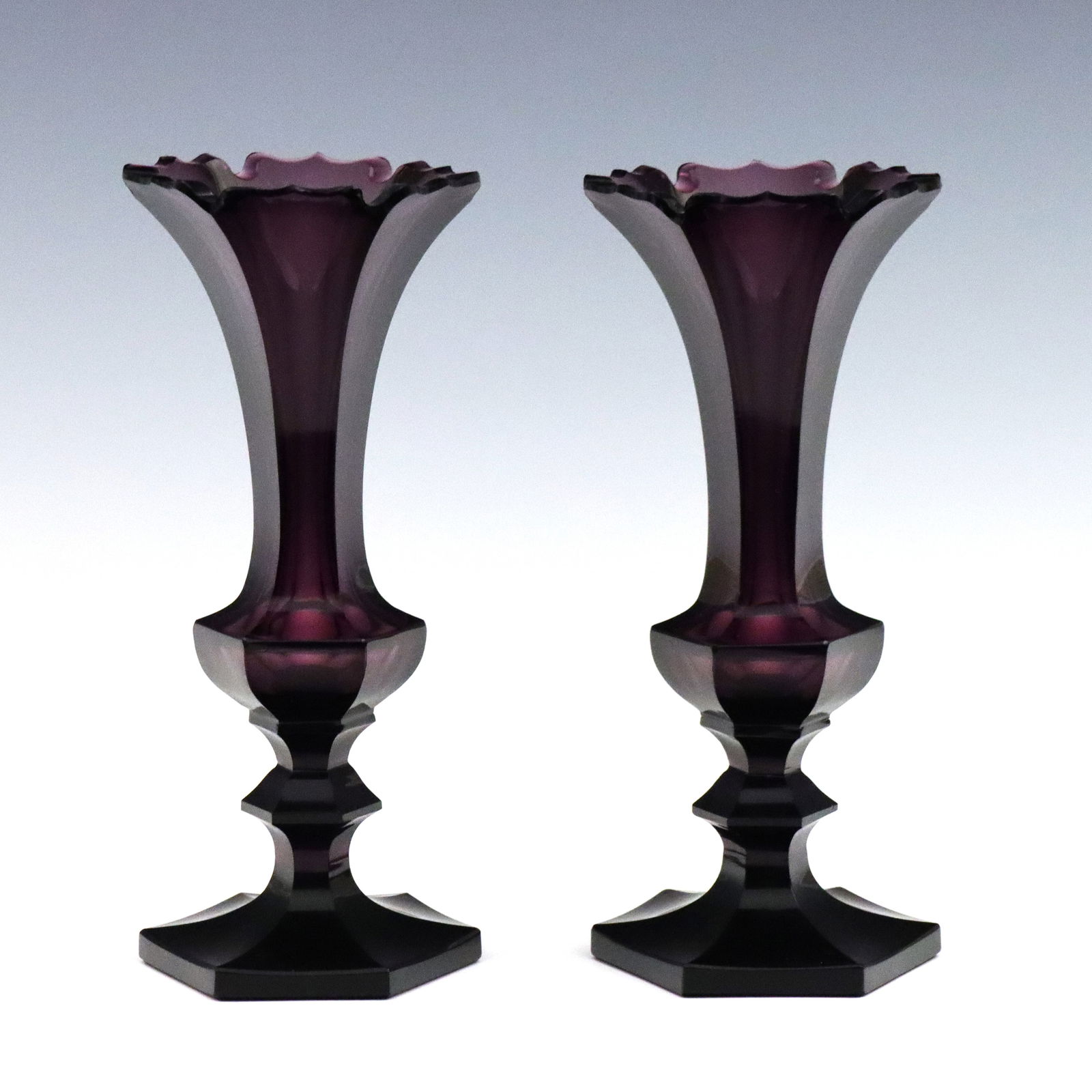 Pr American Pressed Glass Vases (1 of 2)