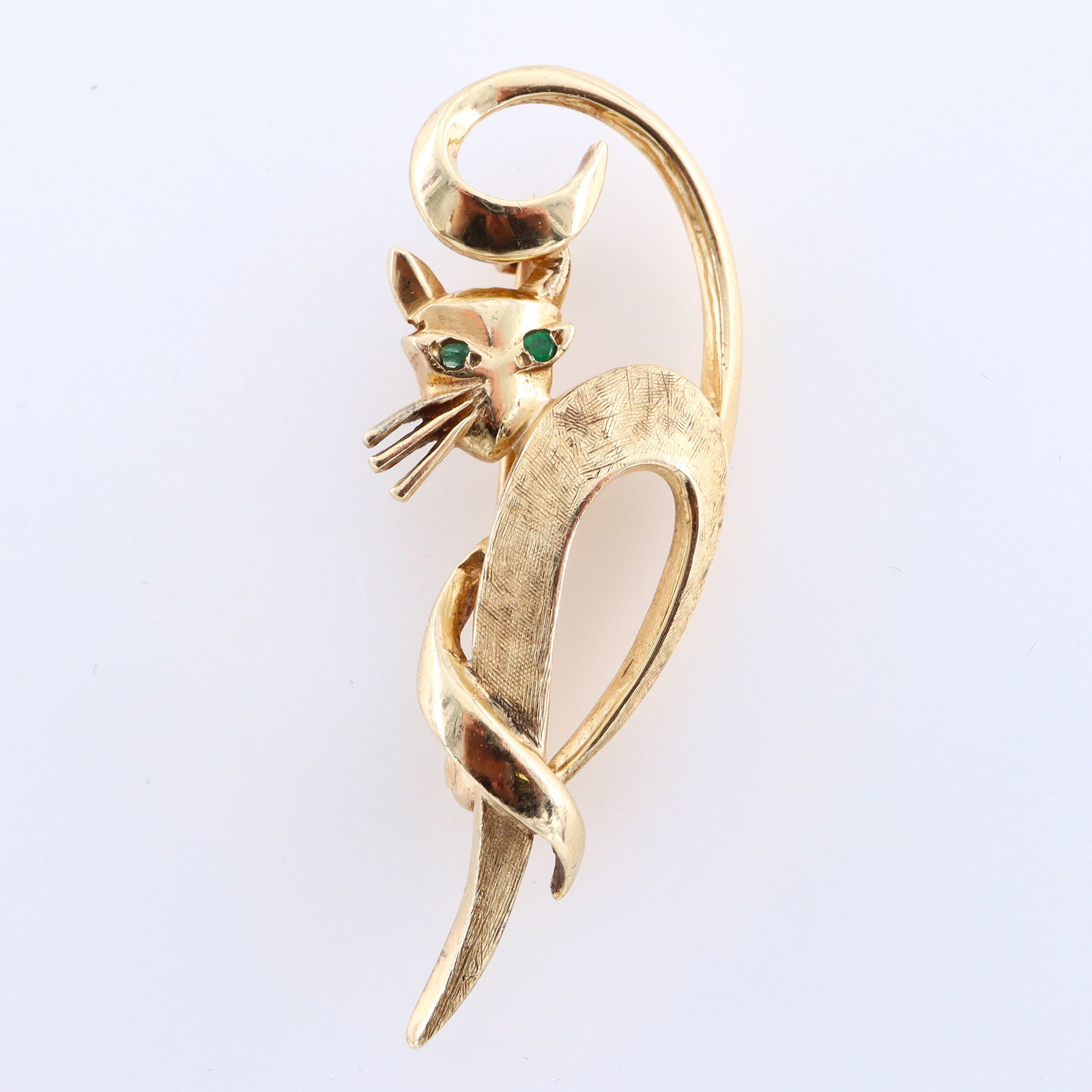 14k Gold Cat Brooch (1 of 2)