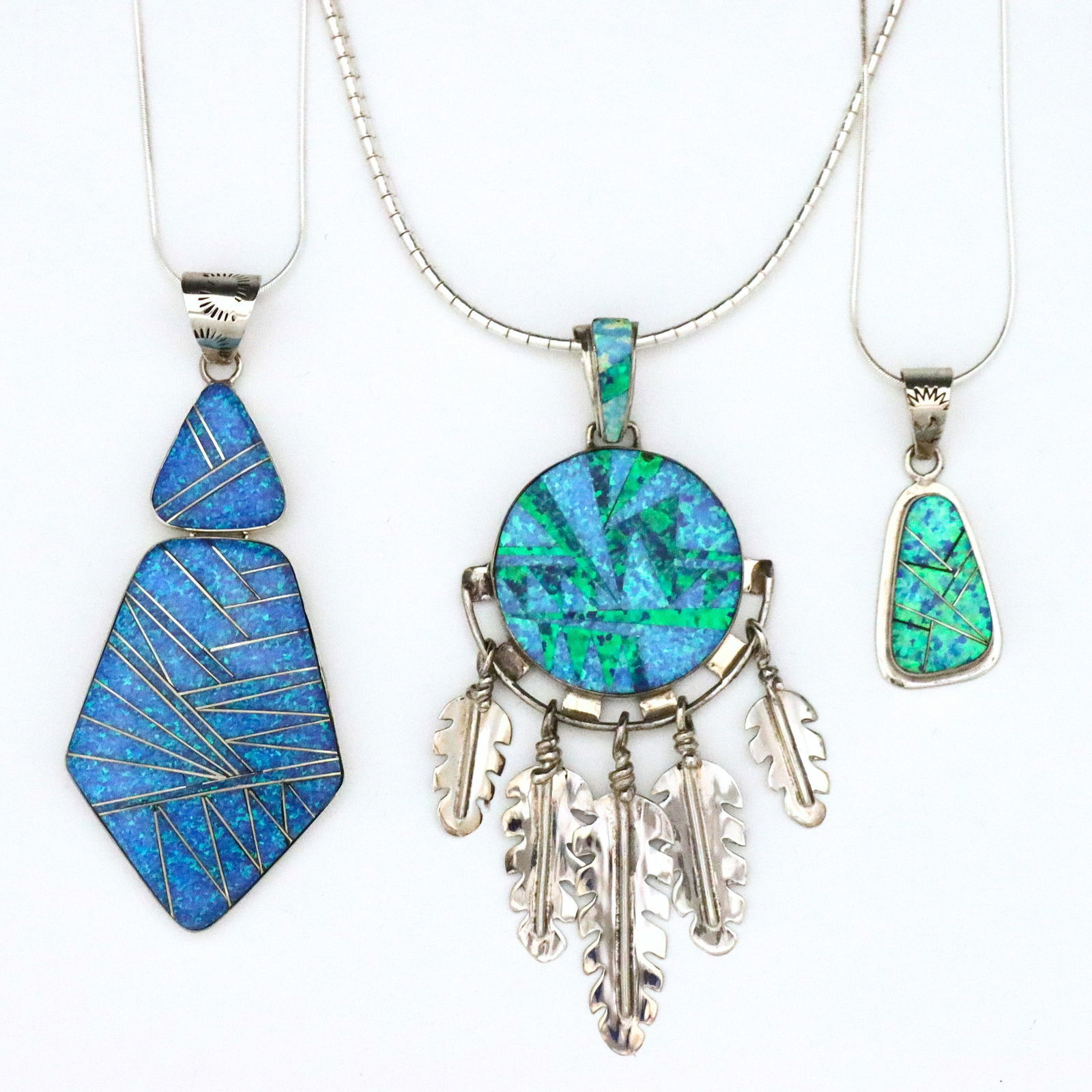 3 M. Toledo Navajo Sterling & Opal Necklaces (1 of 2)