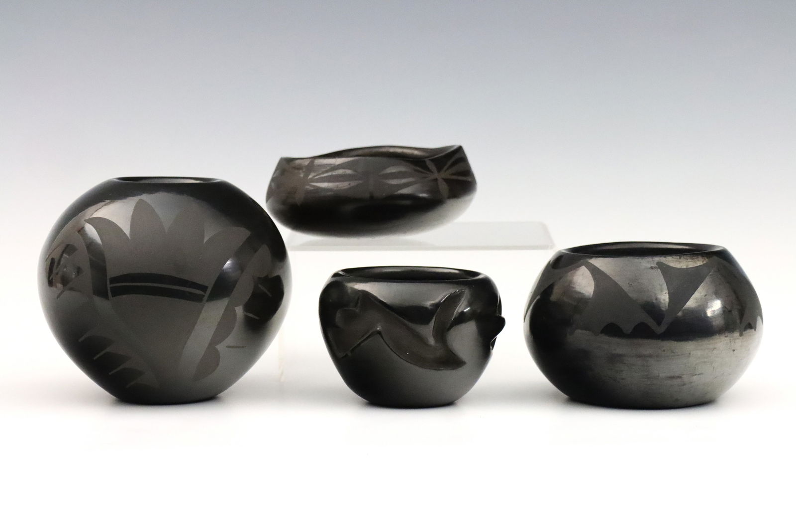 4 pc Native American Blackware Pottery (1 of 6)
