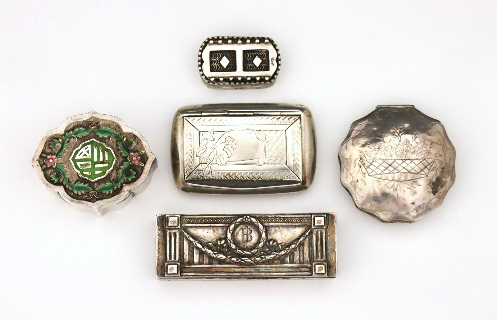 5 Miniature Silver Boxes (1 of 2)