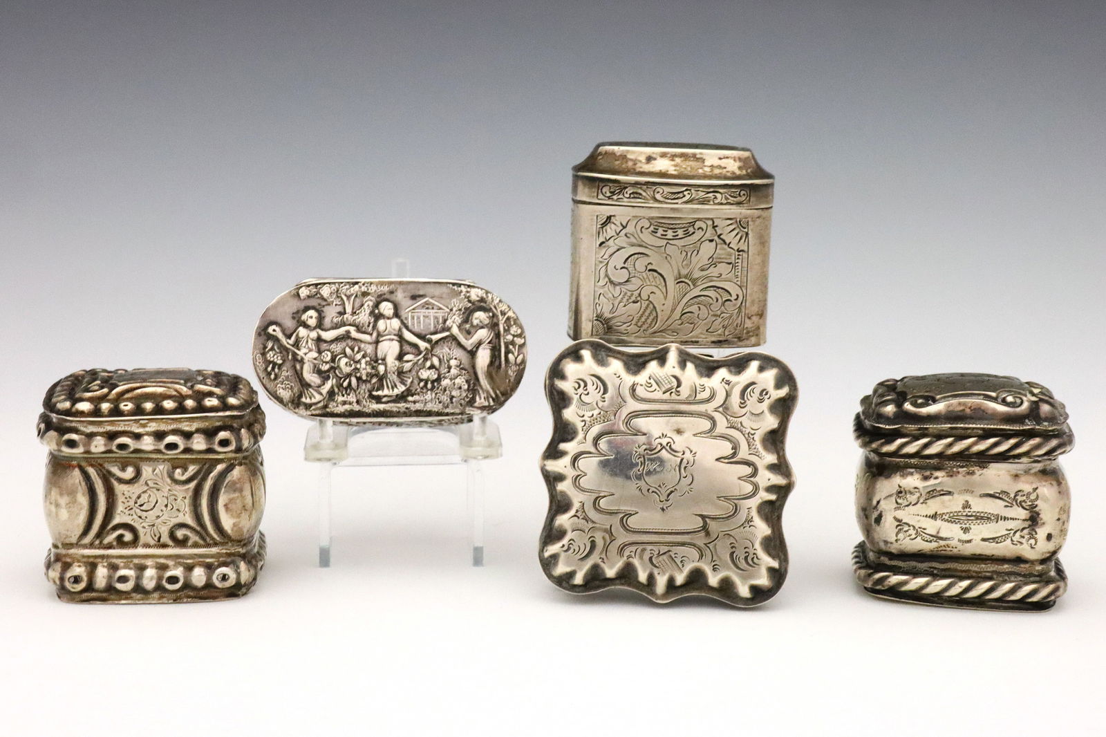 5 Miniature Silver Boxes (1 of 2)