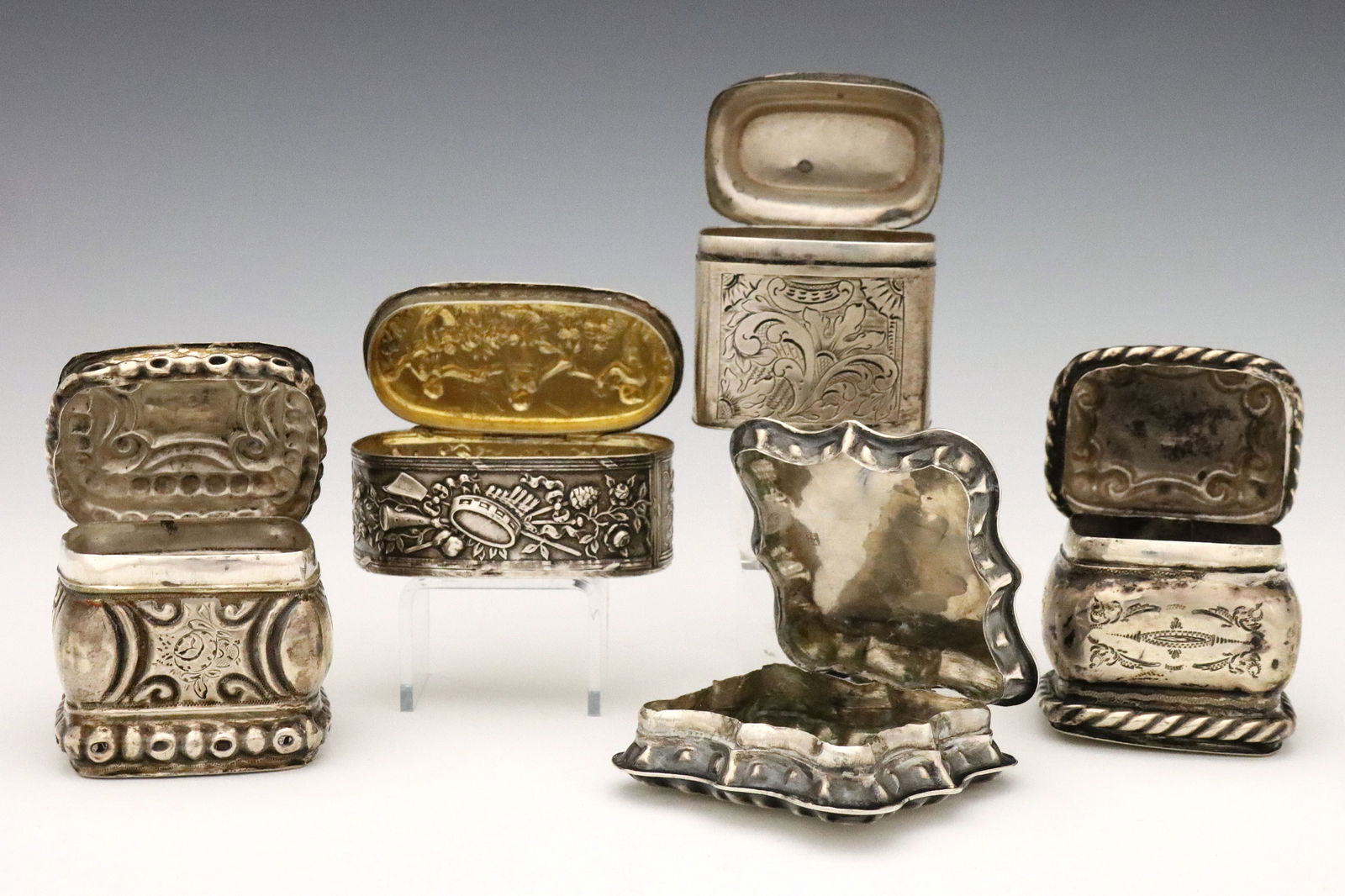 5 Miniature Silver Boxes - 2
