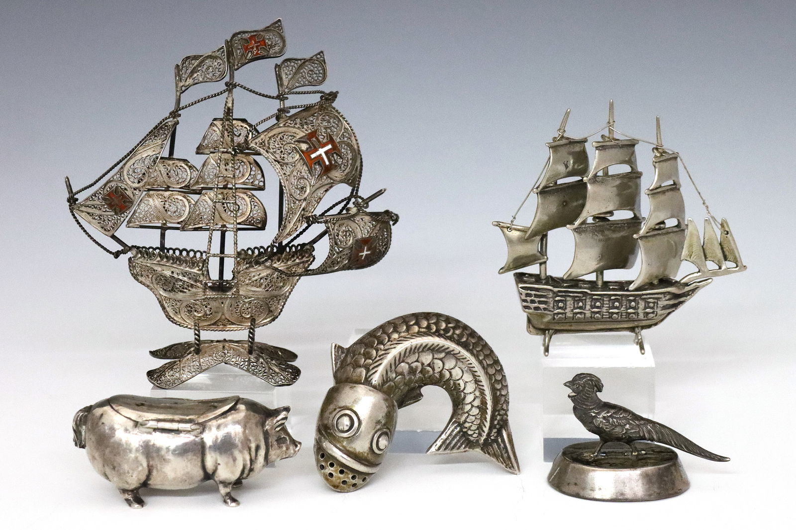 5 Silver Miniature Figures (1 of 2)