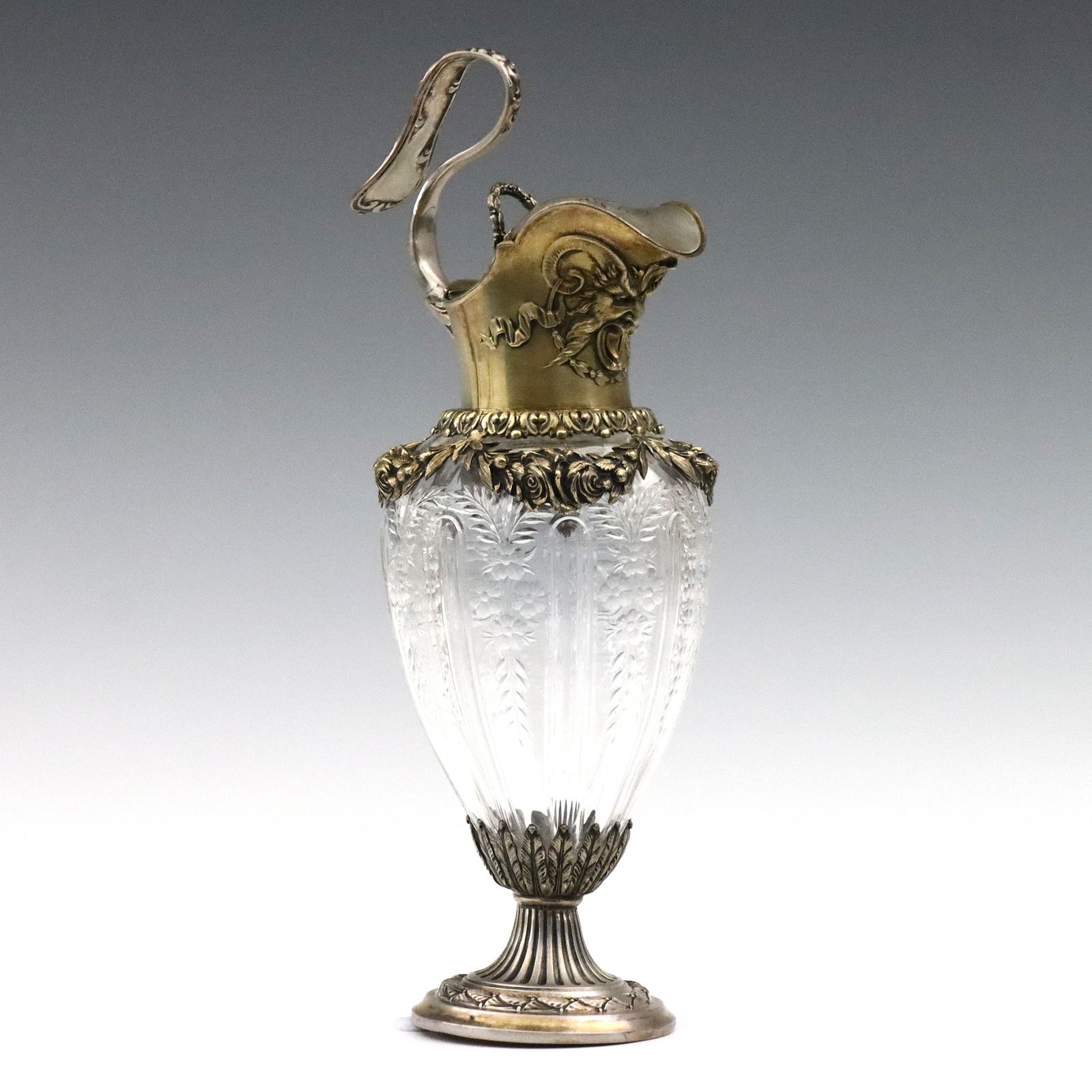 Wright, Kay & Co. Sterling & Cut Glass Ewer (1 of 4)