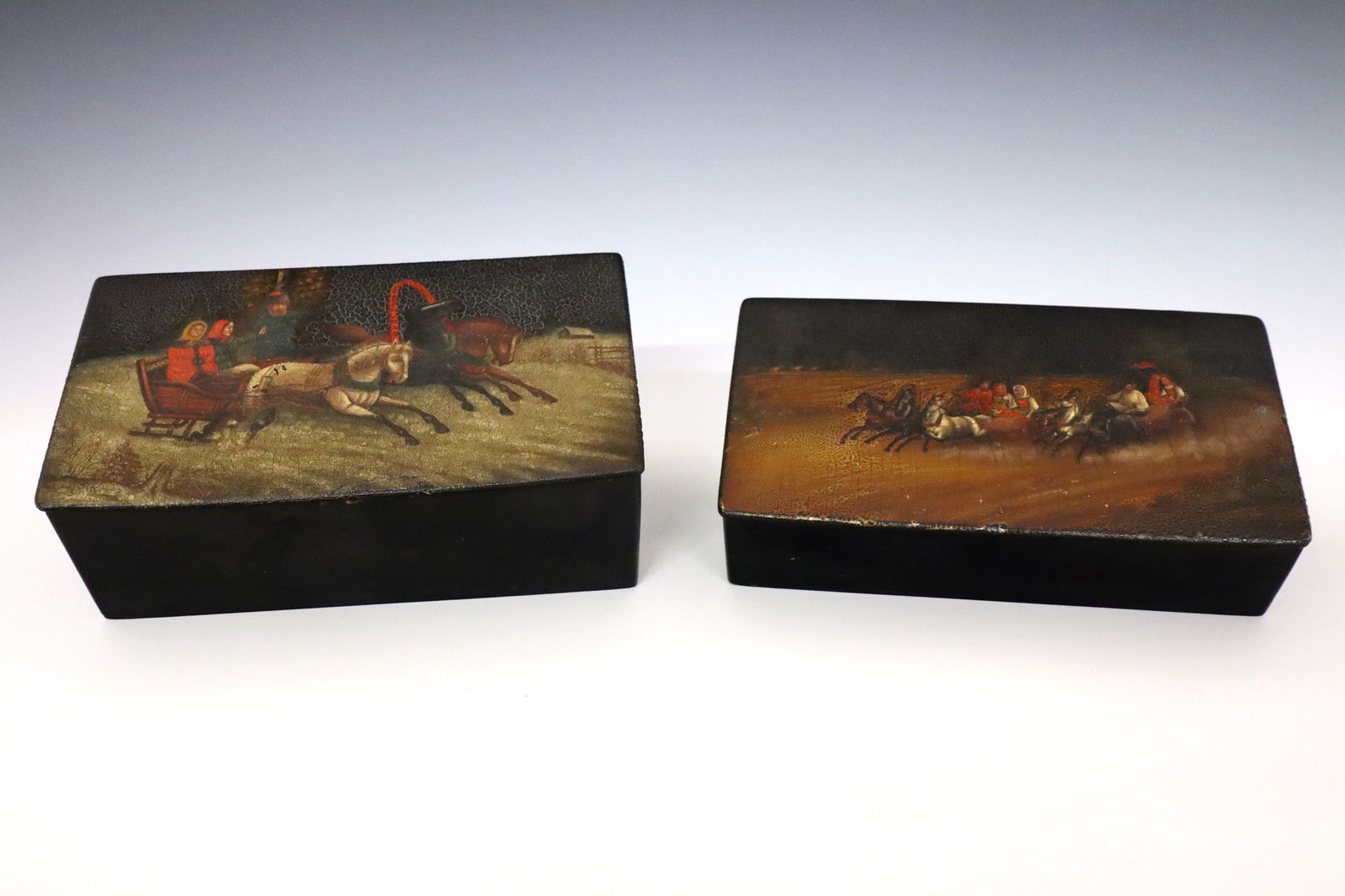 2 Russian Lacquered Boxes - 2