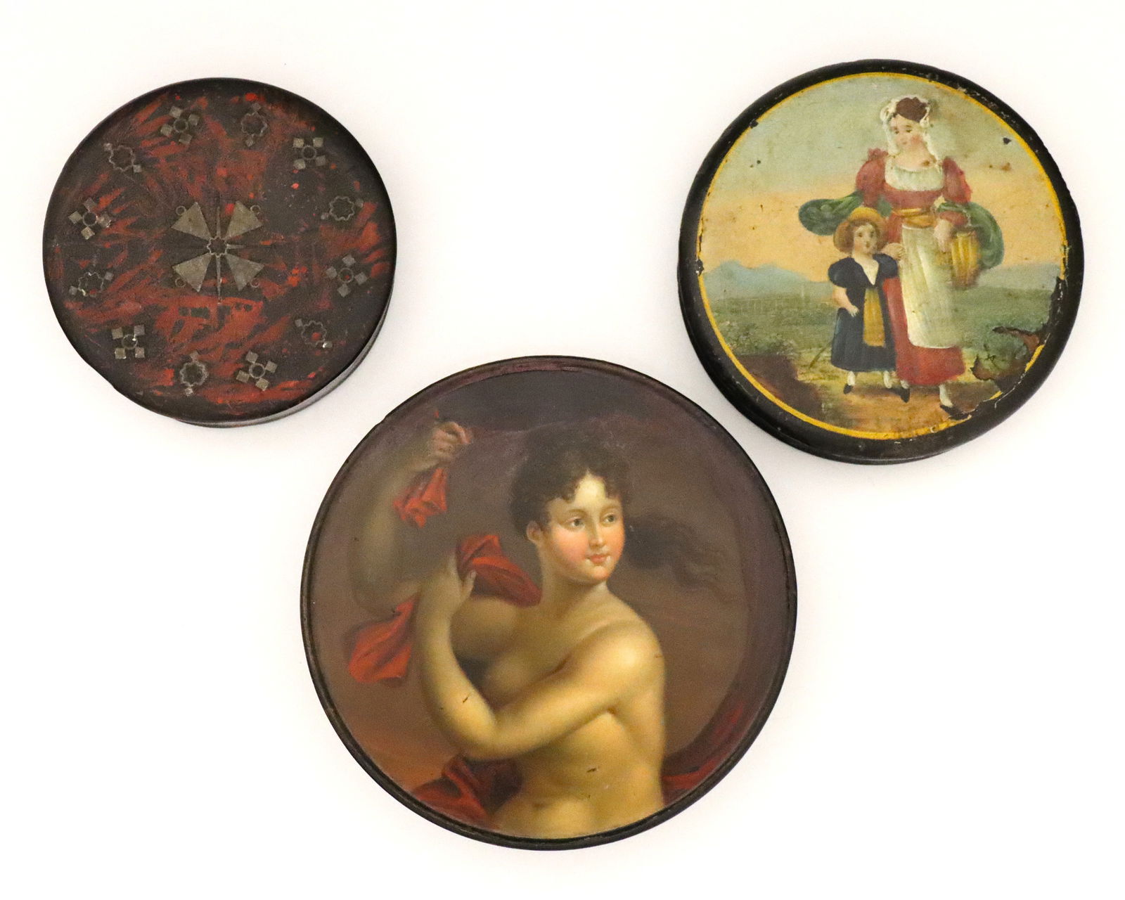 3 Papier Mache Snuff Boxes (1 of 2)