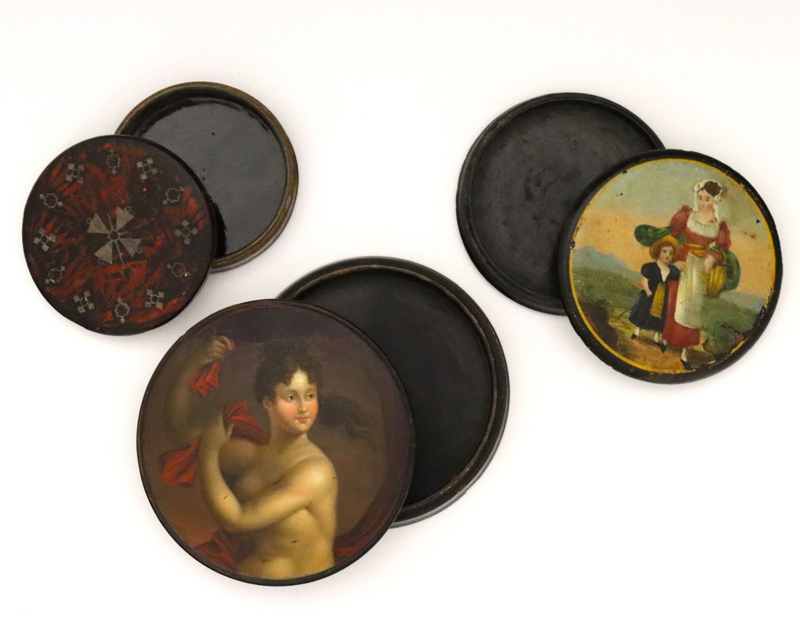 3 Papier Mache Snuff Boxes - 2
