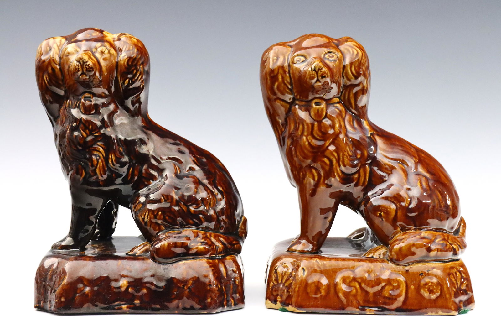 2 Rockingham Ware Dogs (1 of 3)