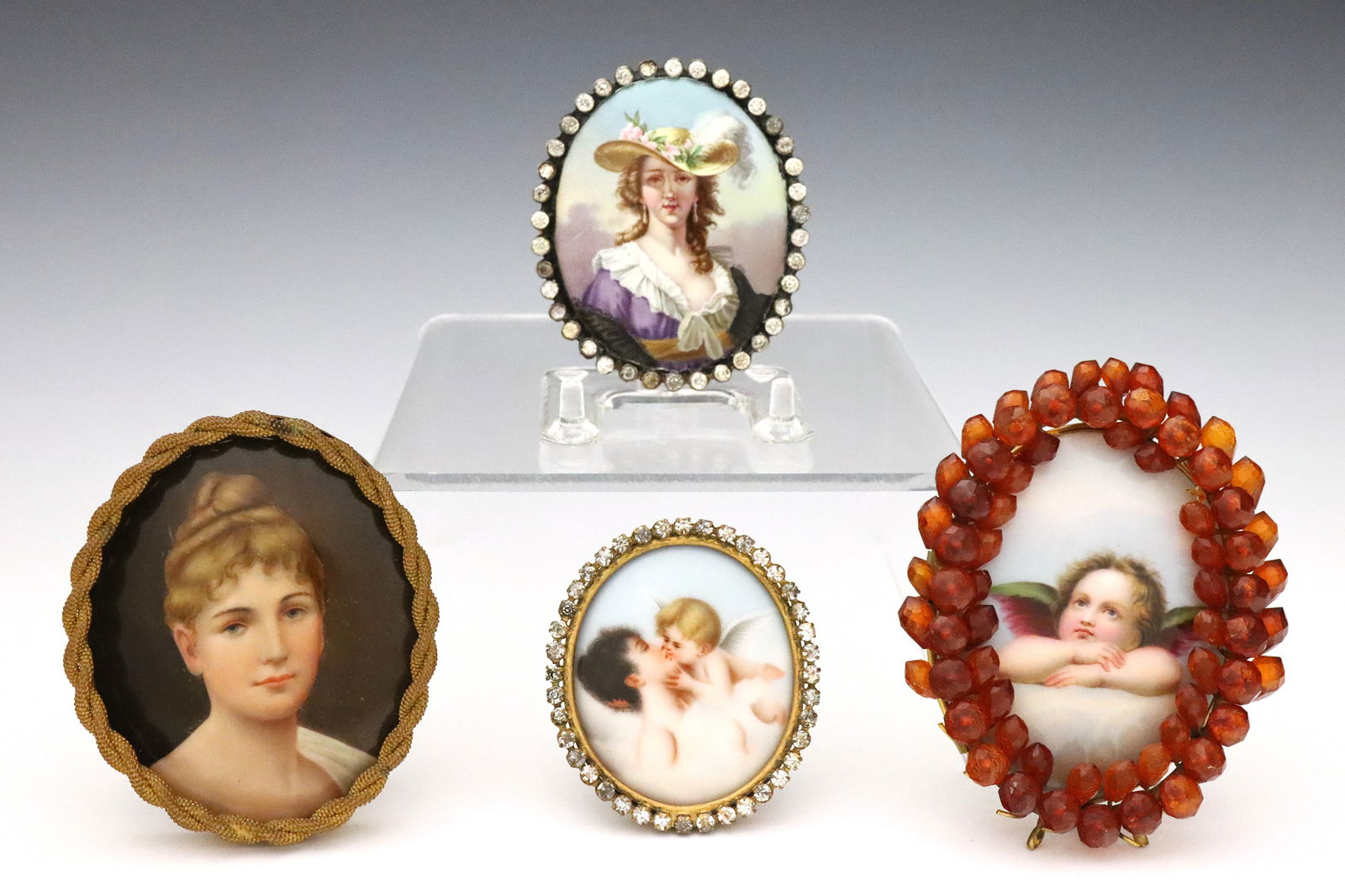 4 Miniature Porcelain Portraits (1 of 2)