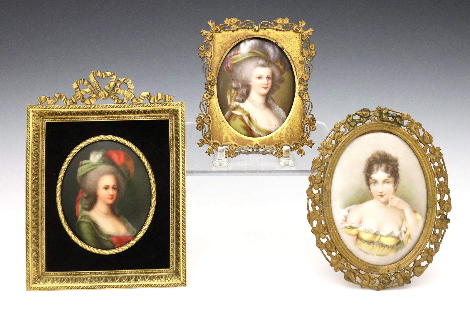 3 Miniature Porcelain Portraits of Women (1 of 3)