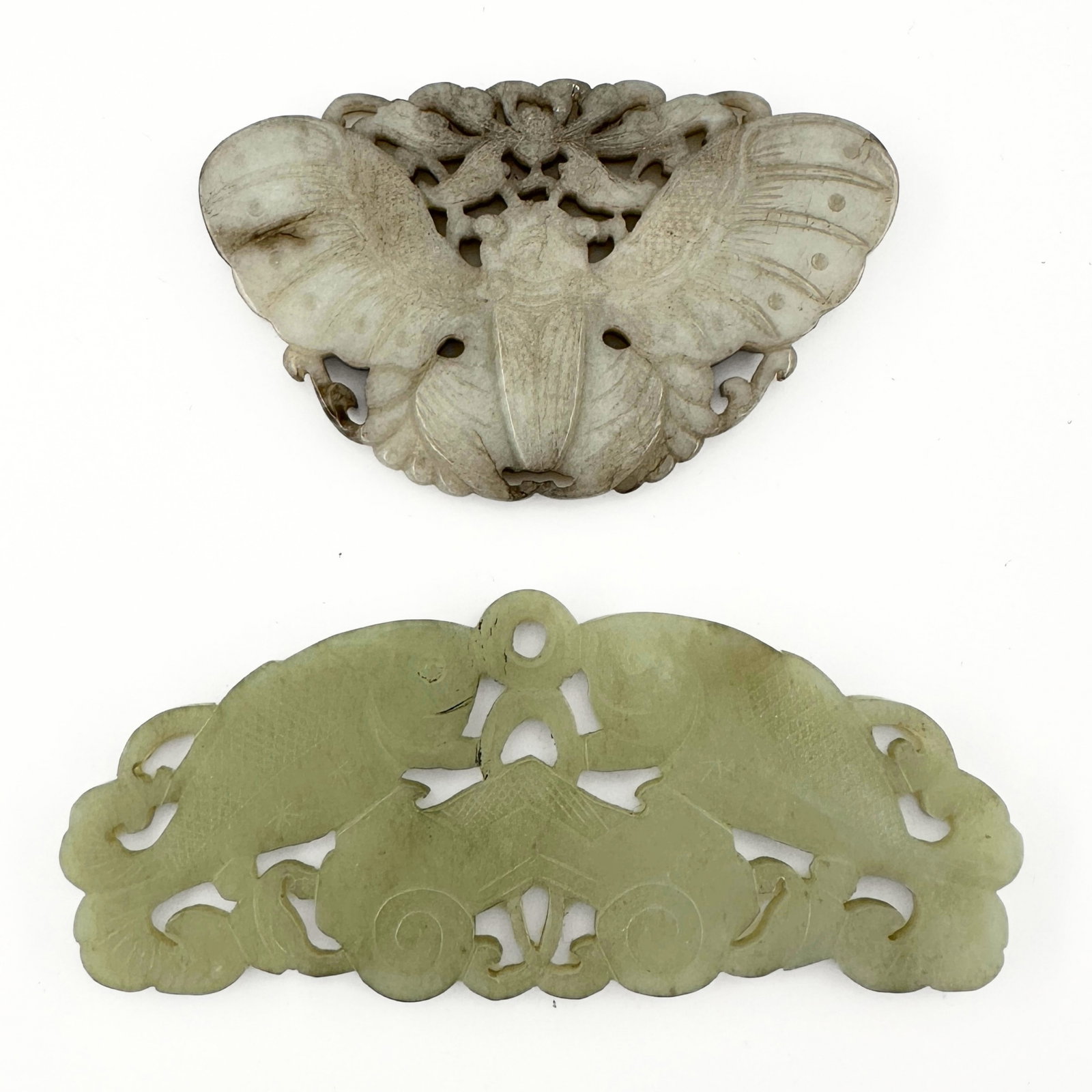 2 Chinese Carved Jade Plaques - 4