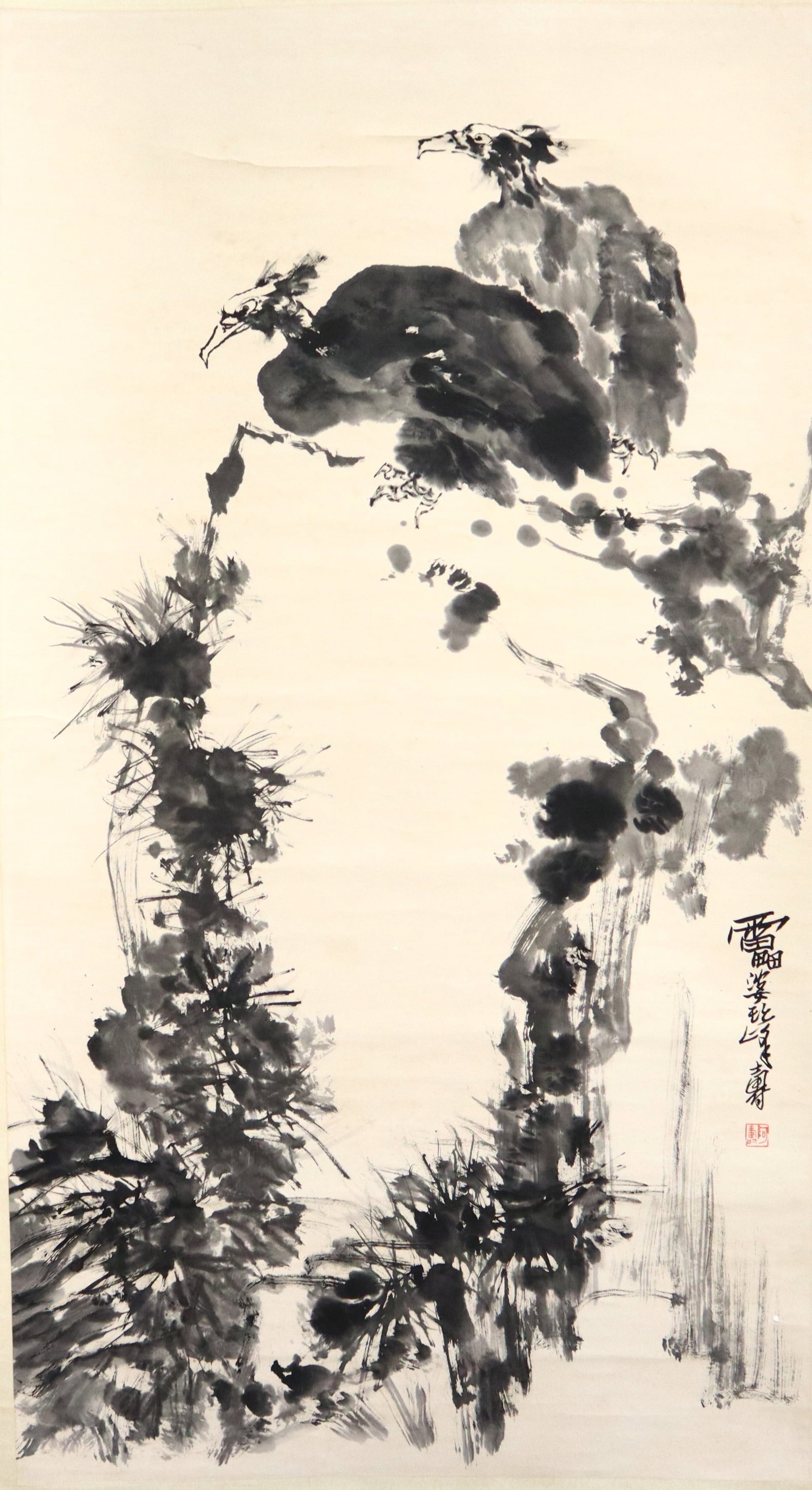 Chinese Scroll, Mark of Pan Tianshou (1 of 5)