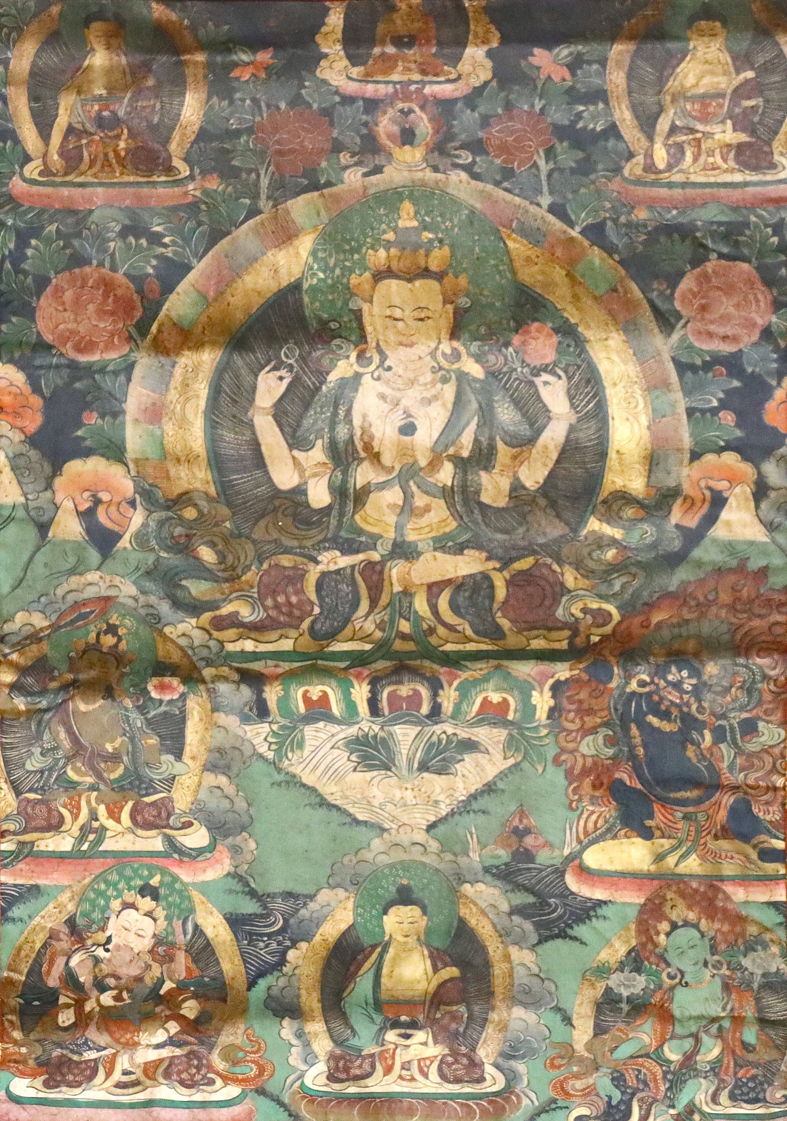 Tibetan Thangka of Avalokiteshvara (1 of 4)