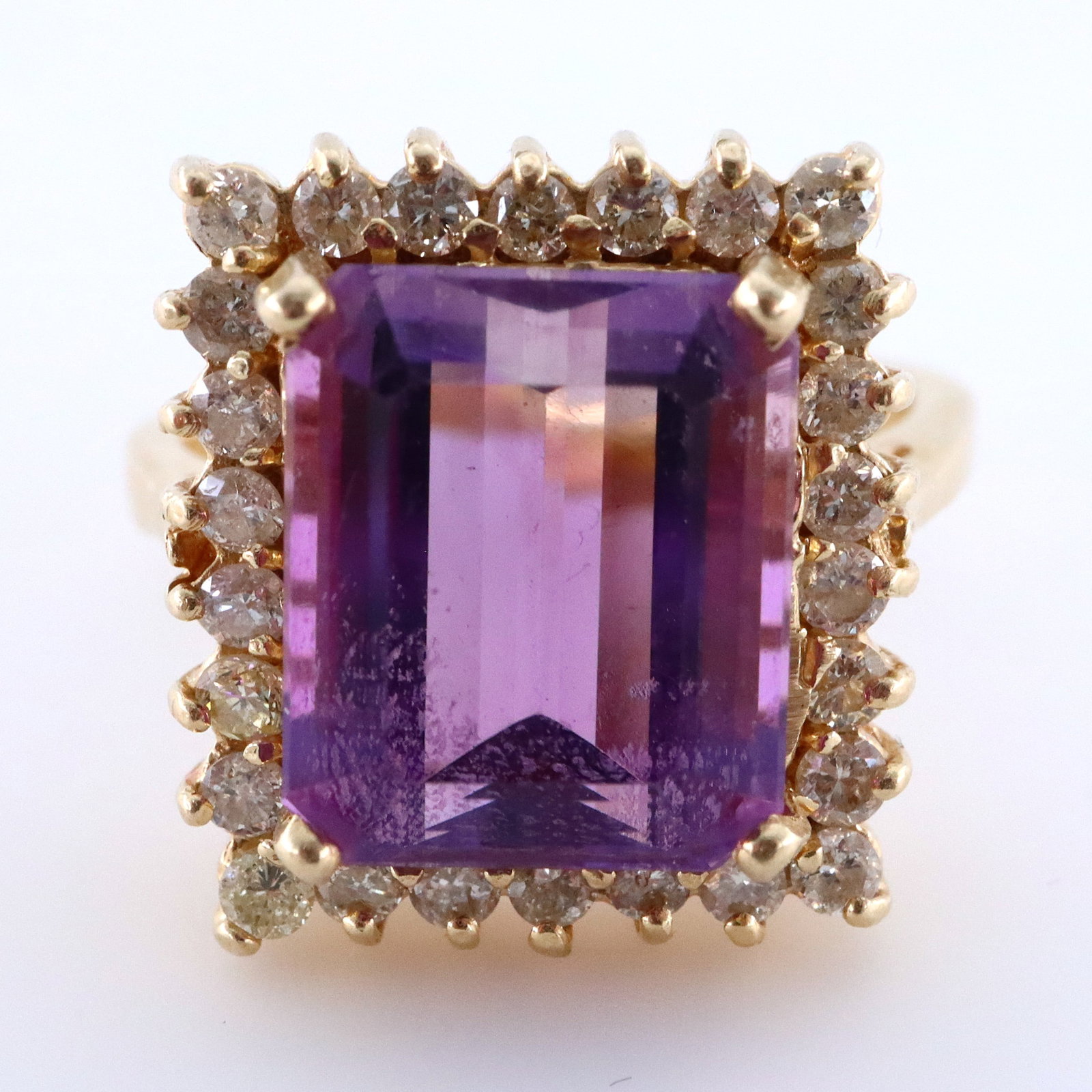 14k Gold, Amethyst & Diamond Ring (1 of 2)