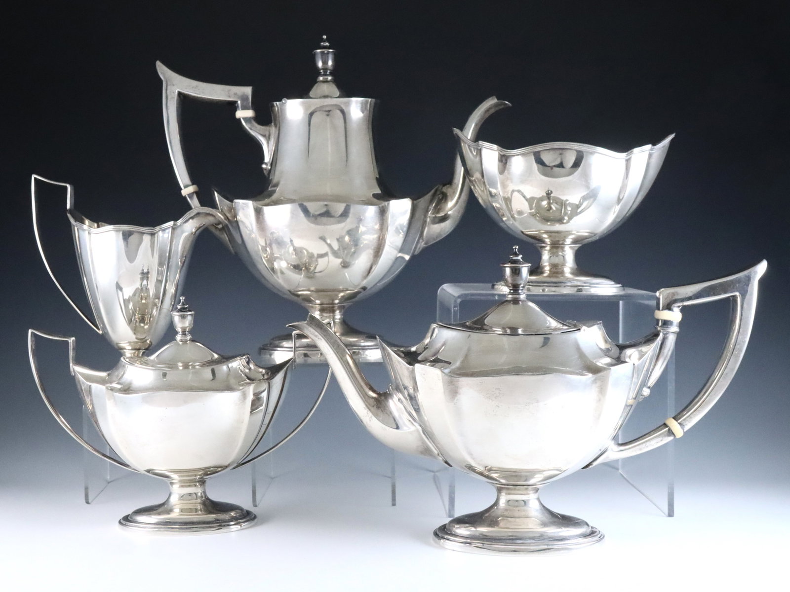 5 pcs Gorham Sterling Tea & Coffee Set (1 of 3)