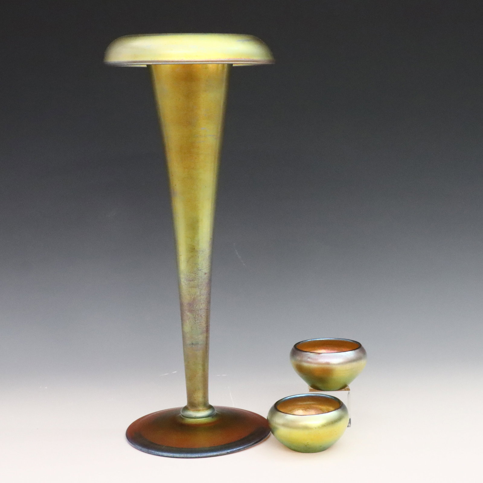 3 pcs Steuben Aurene Glass (1 of 3)