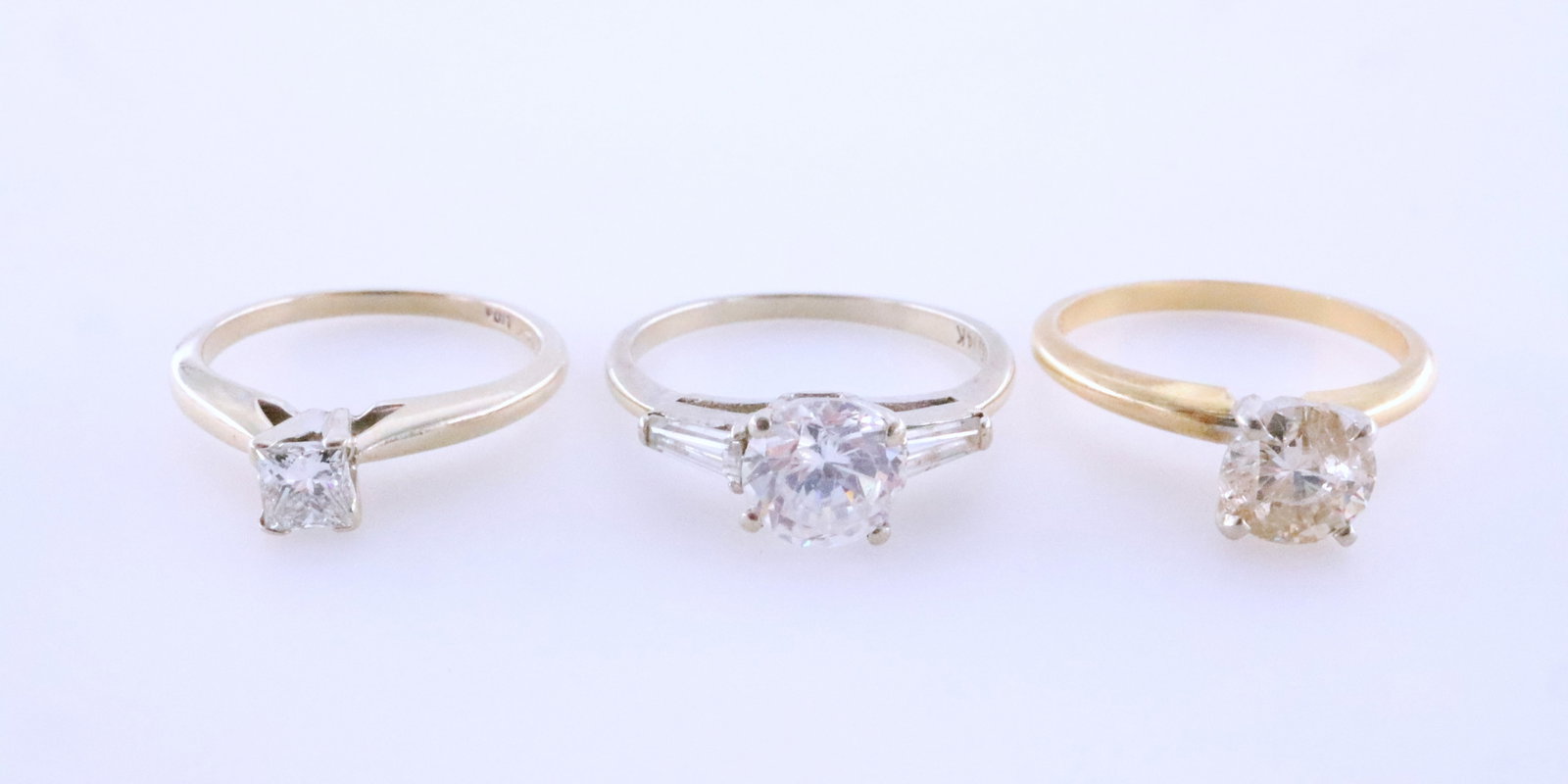 3 14k Gold Solitaire Rings (1 of 1)