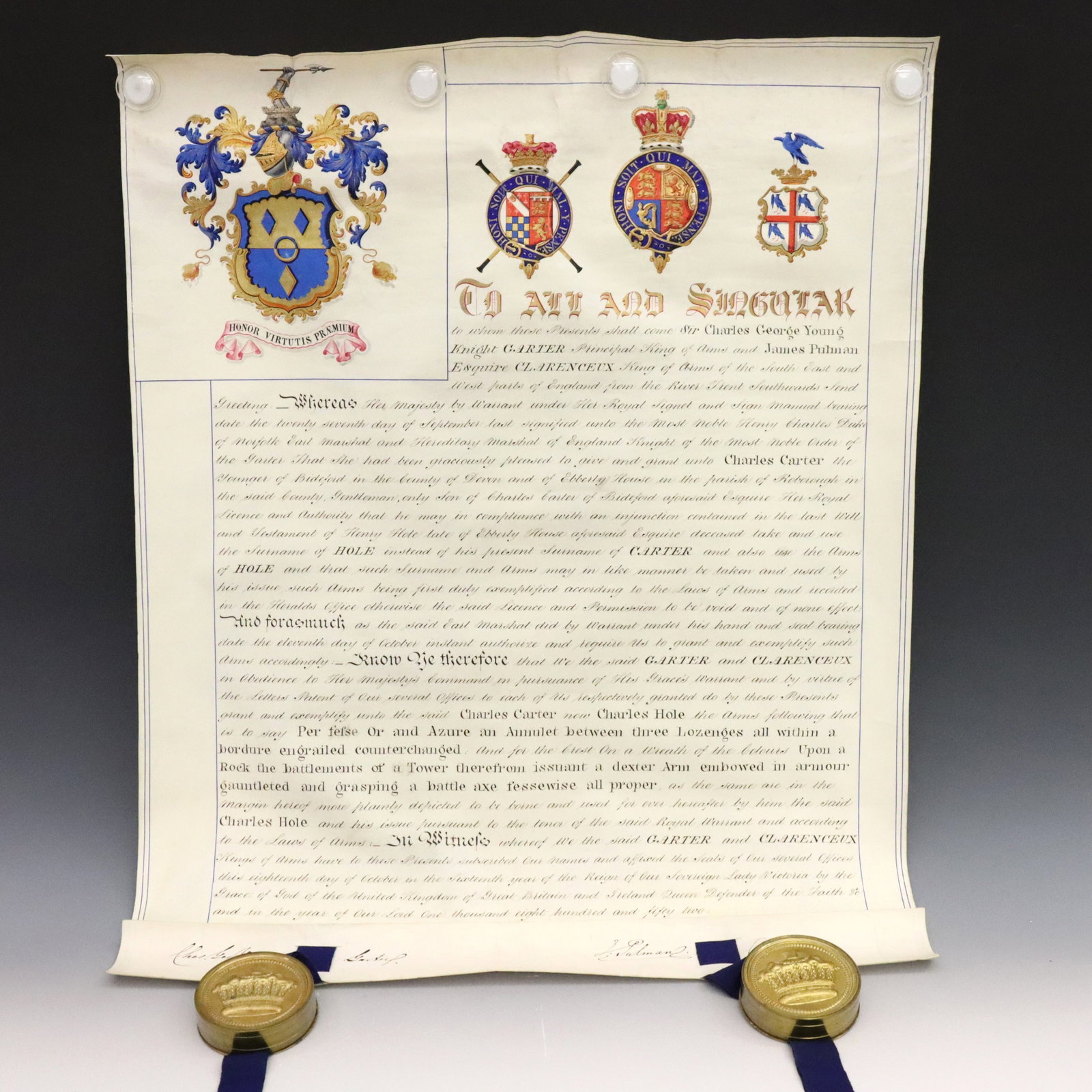 Victorian College of Arms Document (1 of 3)